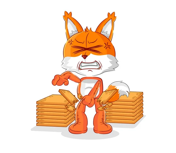 Fox Karate Mascot Cartoon Vecto — Stockový vektor