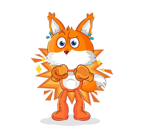 Fox Boxer Character Cartoon Mascot Vecto — Stockový vektor