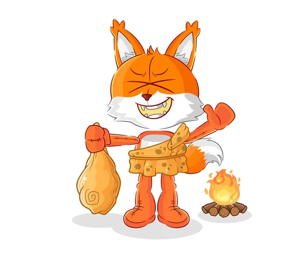 Fox Ancient Cartoon Cartoon Mascot Vecto — Vetor de Stock