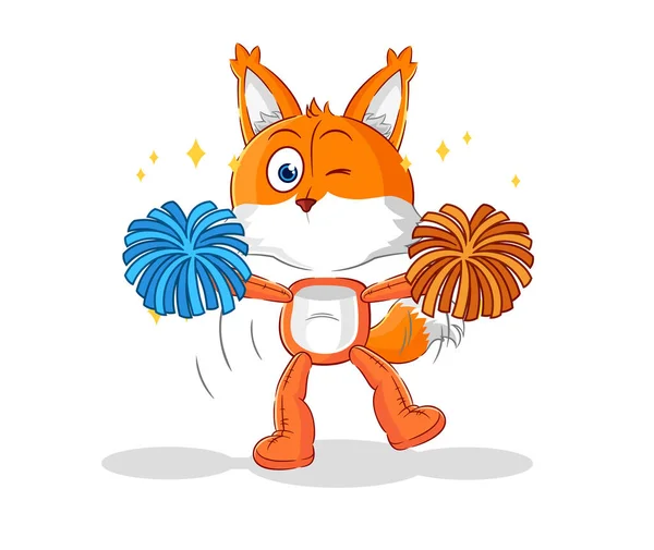 Fox Cheerleader Cartoon Cartoon Mascot Vecto — Vettoriale Stock