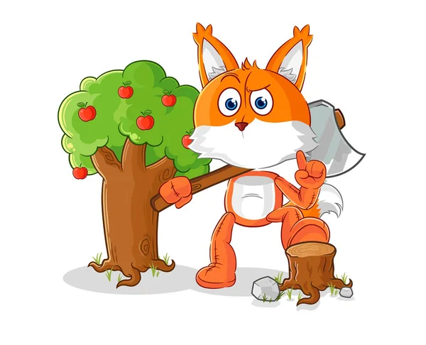Fox Carpenter Illustration Character Vecto — Stockový vektor