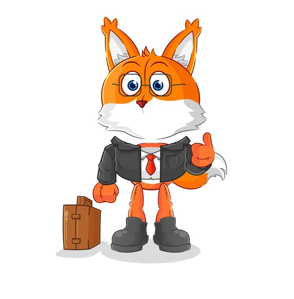 Fox Office Worker Mascot Cartoon Vecto — Stockový vektor
