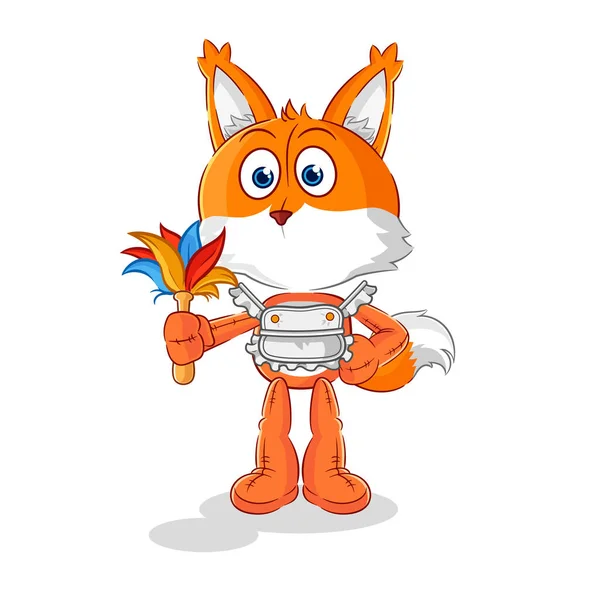 Fox Maid Mascot Cartoon Vecto — Vettoriale Stock