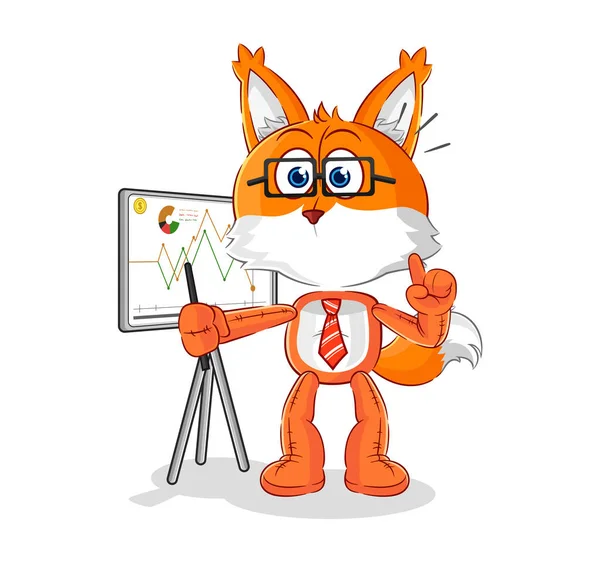 Fox Marketing Character Cartoon Mascot Vecto — Stock Vector