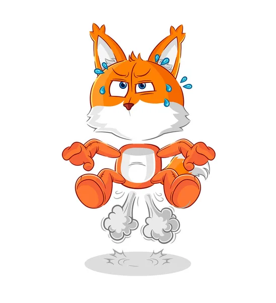 Fox Fart Jumping Illustration Character Vecto — Stockový vektor