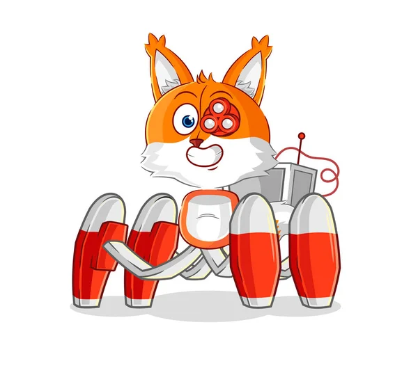 Fox Future Robot Vector Cartoon Characte — Stockový vektor