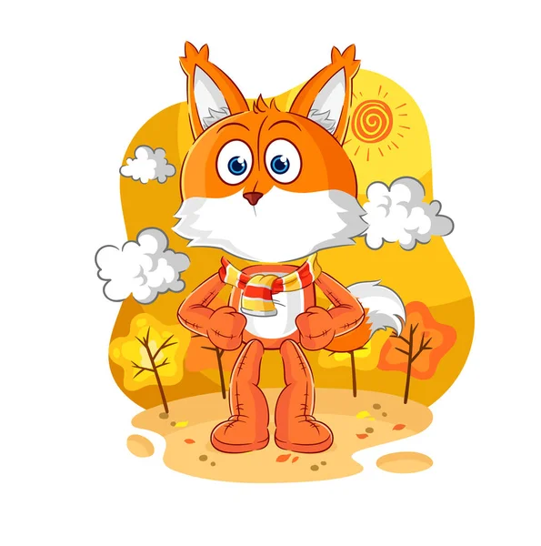 Fox Autumn Cartoon Mascot Vecto — Stockový vektor