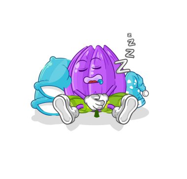 the tulip sleeping character. cartoon mascot vecto