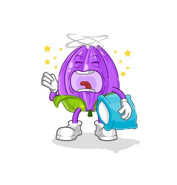 the tulip yawn character. cartoon mascot vecto