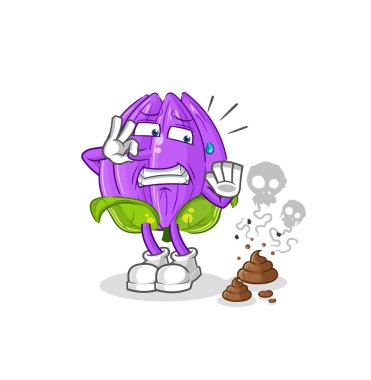 the tulip with stinky waste illustration. character vecto