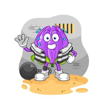 the tulip criminal in jail. cartoon characte