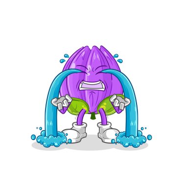 the tulip crying illustration. character vecto