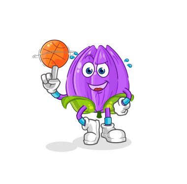 the tulip playing basket ball mascot. cartoon vecto