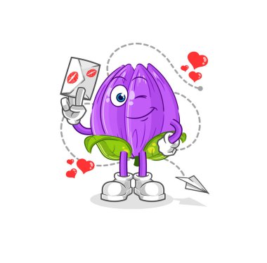 the tulip hold love letter illustration. character vecto