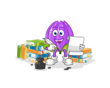 the tulip writer vector. cartoon characte