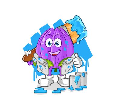 the tulip painter illustration. character vecto