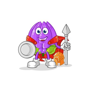 the tulip spartan character. cartoon mascot vecto
