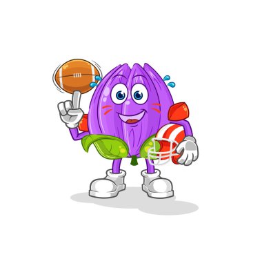 the tulip playing rugby character. cartoon mascot vecto
