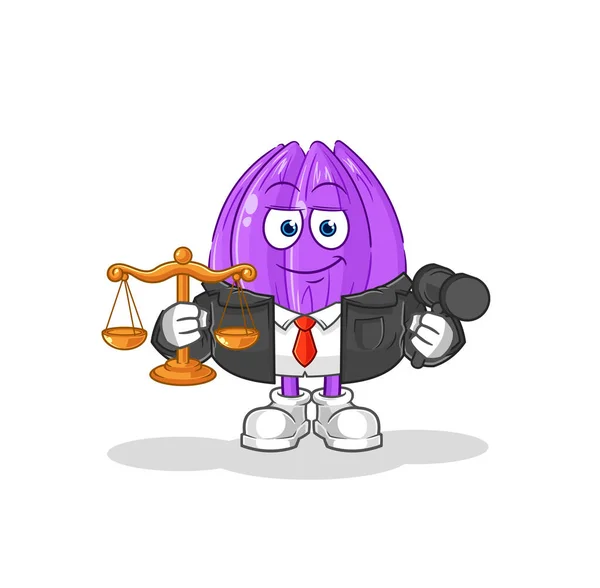 Tulip Lawyer Cartoon Cartoon Mascot Vecto — Vettoriale Stock