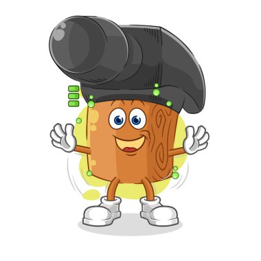 the hammer full battery character. cartoon mascot vecto
