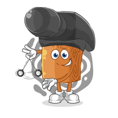 the hammer hypnotizing cartoon. cartoon mascot vecto