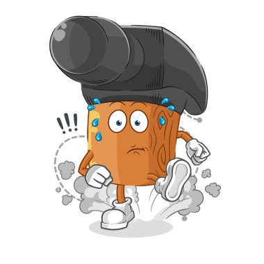 the hammer running illustration. character vecto