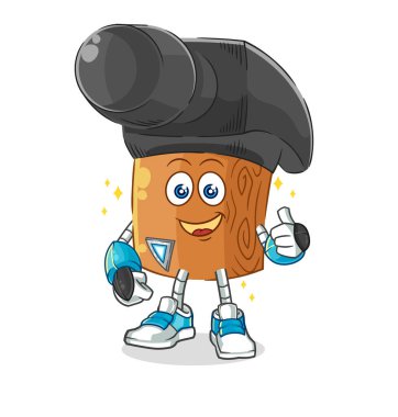 the hammer robot character. cartoon mascot vecto