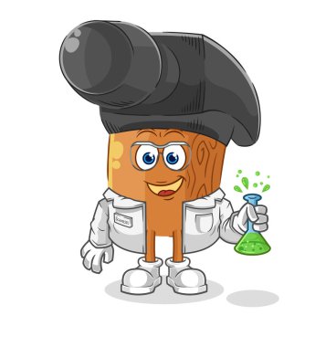 the hammer scientist character. cartoon mascot vecto