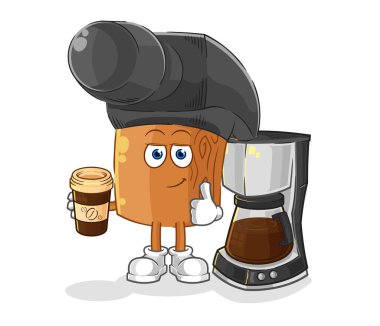 the hammer drinking coffee illustration. character vecto