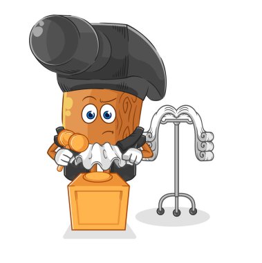 the hammer judge holds gavel. character vecto