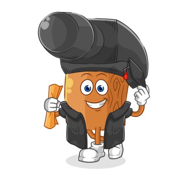 the hammer graduation vector. cartoon characte
