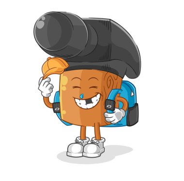 the hammer goes to school vector. cartoon characte