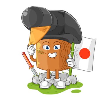the hammer japanese vector. cartoon characte
