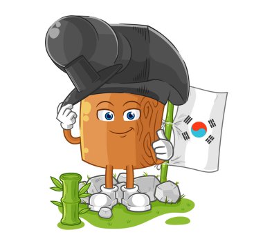 the hammer korean character. cartoon mascot vecto