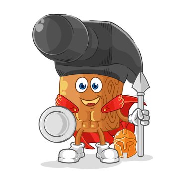 the hammer spartan character. cartoon mascot vecto