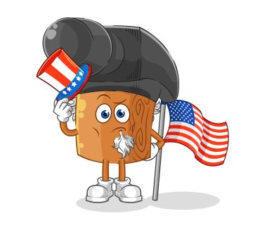 the hammer uncle sam character. cartoon mascot vecto