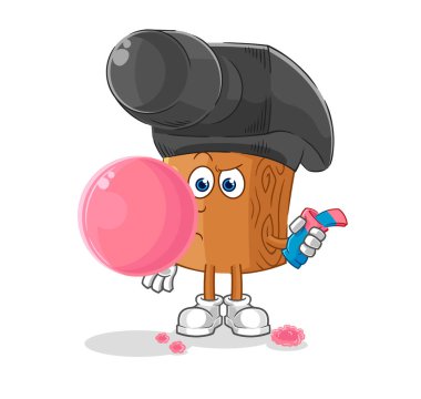 the hammer chewing gum vector. cartoon characte