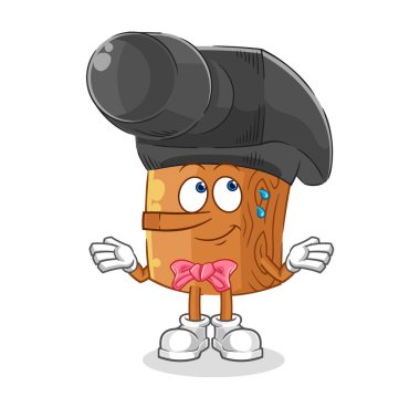 the hammer lie like Pinocchio character. cartoon mascot vecto