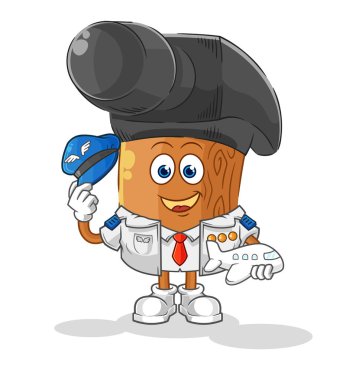 the hammer pilot mascot. cartoon vecto