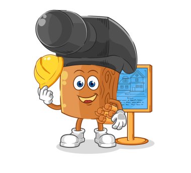 the hammer Architect illustration. character vecto