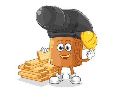 the hammer builder vector. cartoon characte