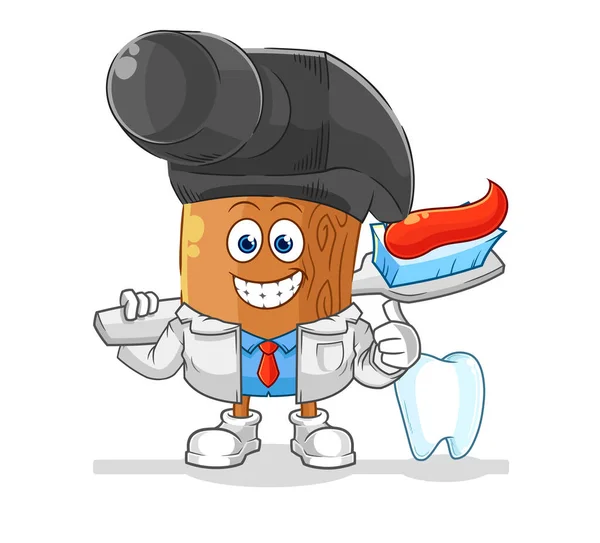 Hammer Dentist Illustration Character Vecto — Stock Vector