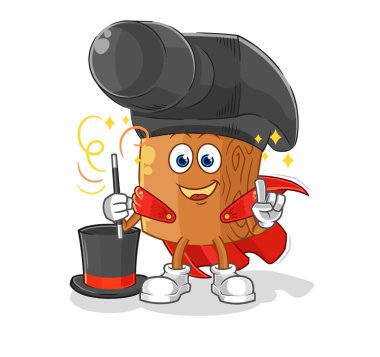 the hammer magician illustration. character vecto