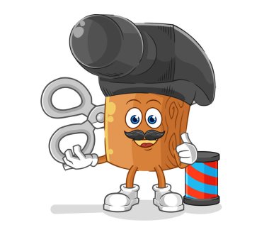 the hammer barber cartoon. cartoon mascot vecto