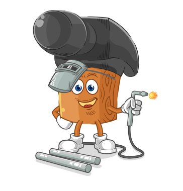 the hammer welder mascot. cartoon vecto