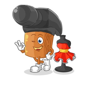 the hammer fashion designer vector. cartoon characte