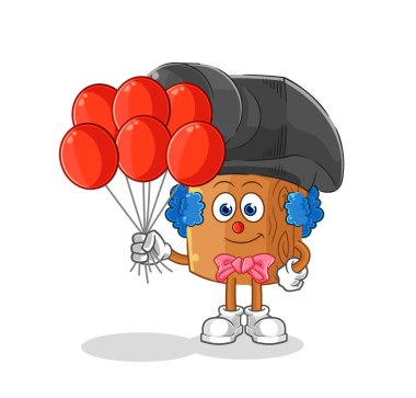 the hammer clown with balloons vector. cartoon characte