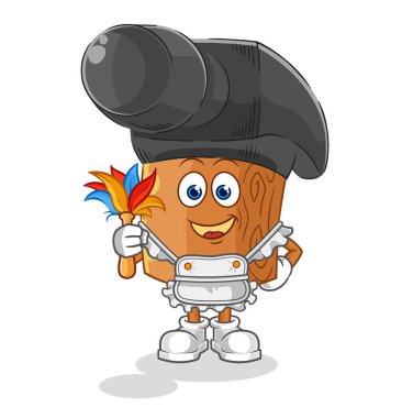 the hammer maid mascot. cartoon vecto