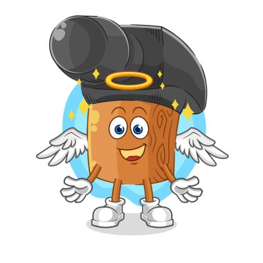 the hammer angel with wings vector. cartoon characte