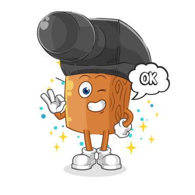 the hammer agree mascot. cartoon vecto